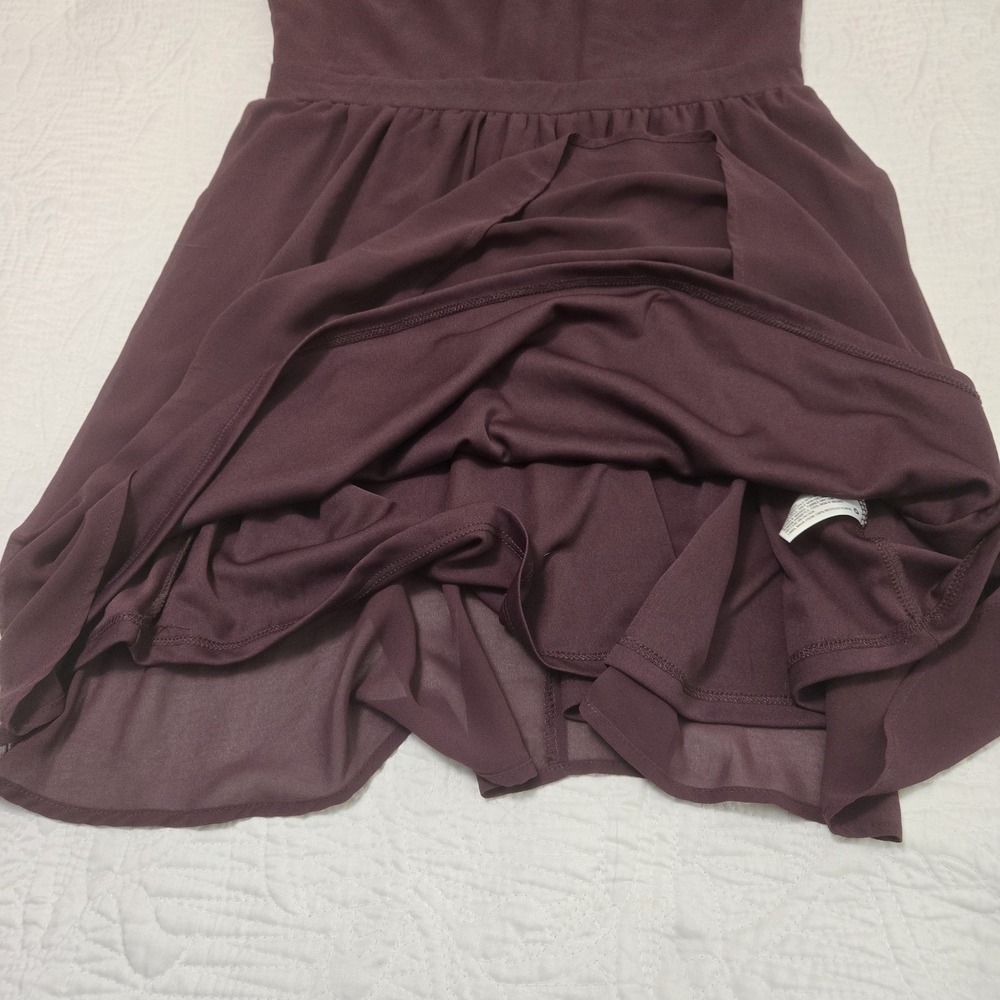 Xhilaration A Line Dress Plum Short Flutter Sleeve Zipper Criss Cross Y2K Small - Picture 7 of 12